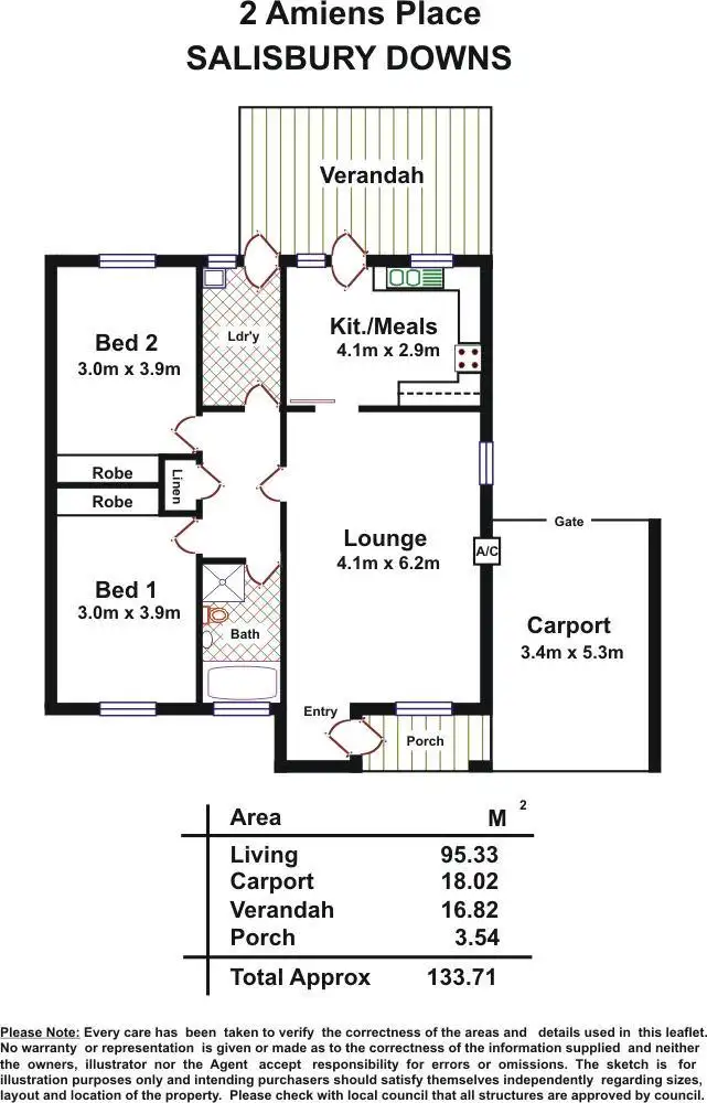 Floorplan of Homely house listing, 2 Amiens Place, Salisbury Downs SA 5108