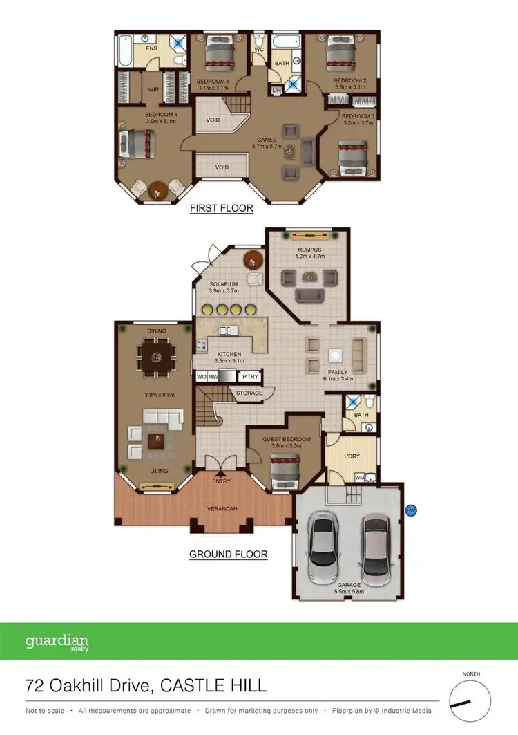 Floorplan of Homely house listing, 72 Oakhill  Drive, Castle Hill NSW 2154