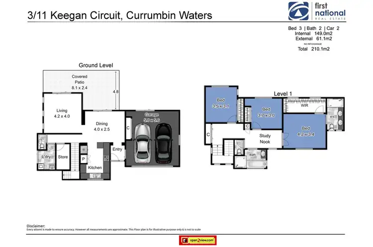 Floorplan of Homely townhouse listing, 3/11 Keegan Circuit, Currumbin Waters QLD 4223