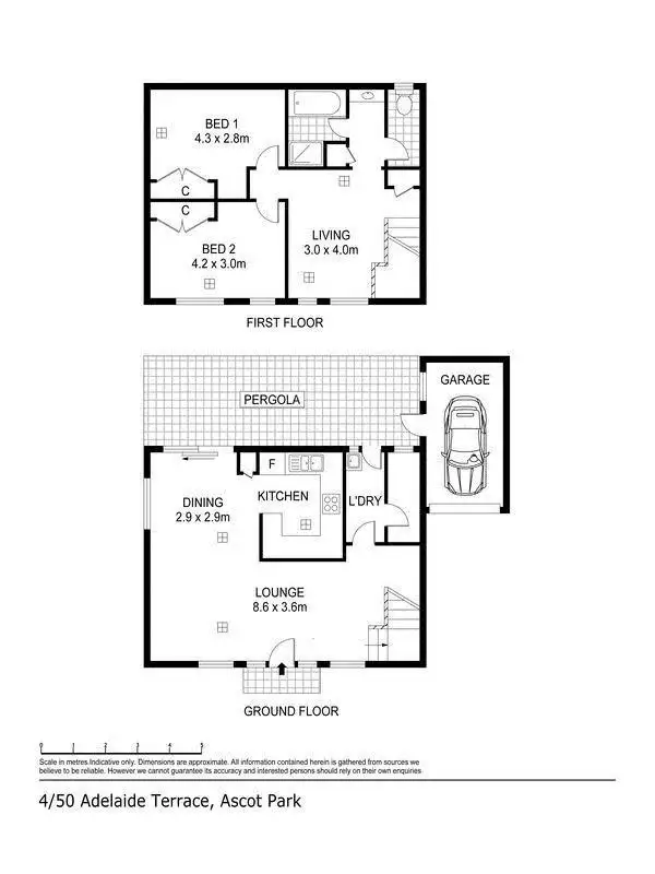 Floorplan of Homely townhouse listing, 4/50 Adelaide Terrace, Ascot Park SA 5043