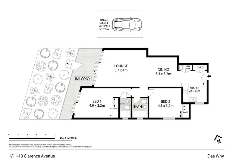 Floorplan of Homely unit listing, 1/11-13 Clarence Avenue, Dee Why NSW 2099