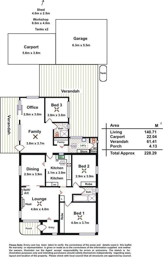 Floorplan of Homely house listing, 1 David Avenue, Black Forest SA 5035
