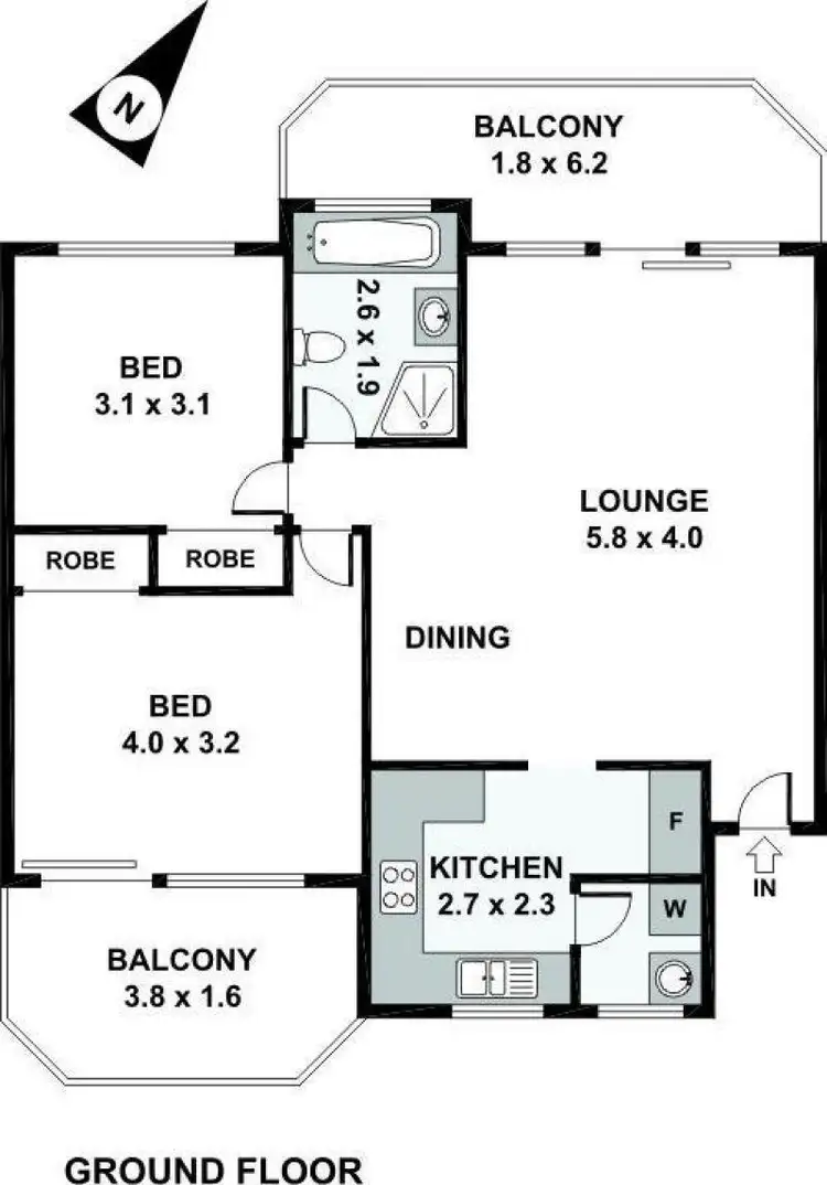 Floorplan of Homely unit listing, 1/33-35 Albert Street, Hornsby NSW 2077
