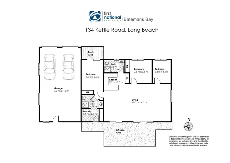 Floorplan of Homely rural property listing, 134 Kettle  Road, Long Beach NSW 2536