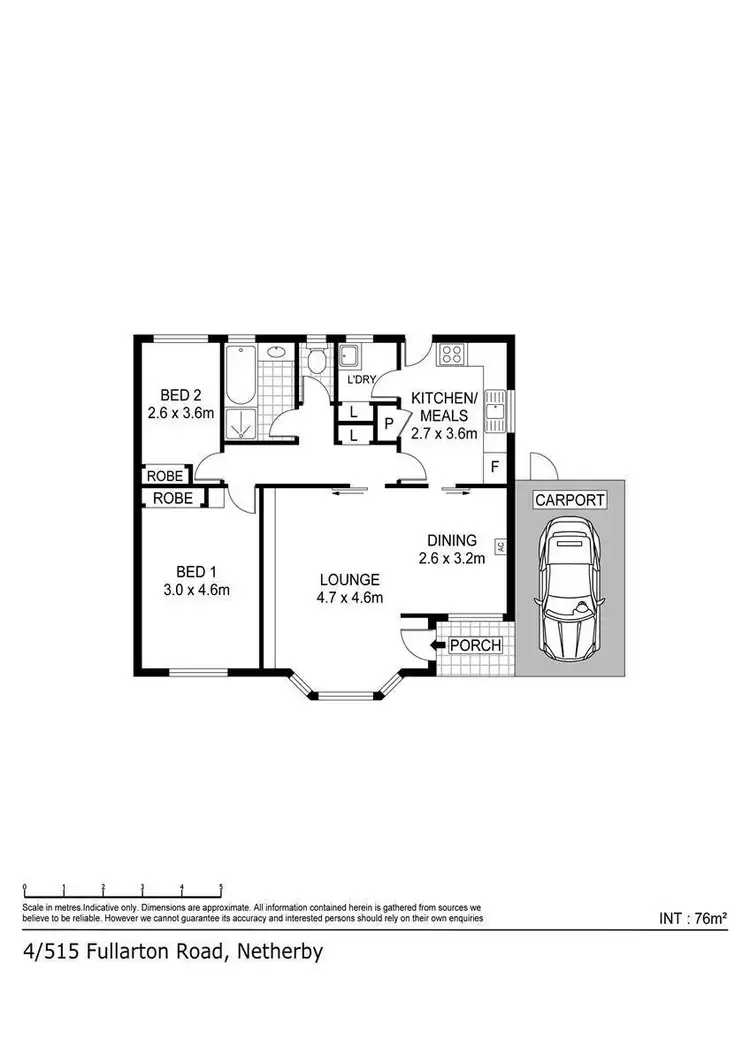 Floorplan of Homely unit listing, 4/515 Fullarton Road, Netherby SA 5062