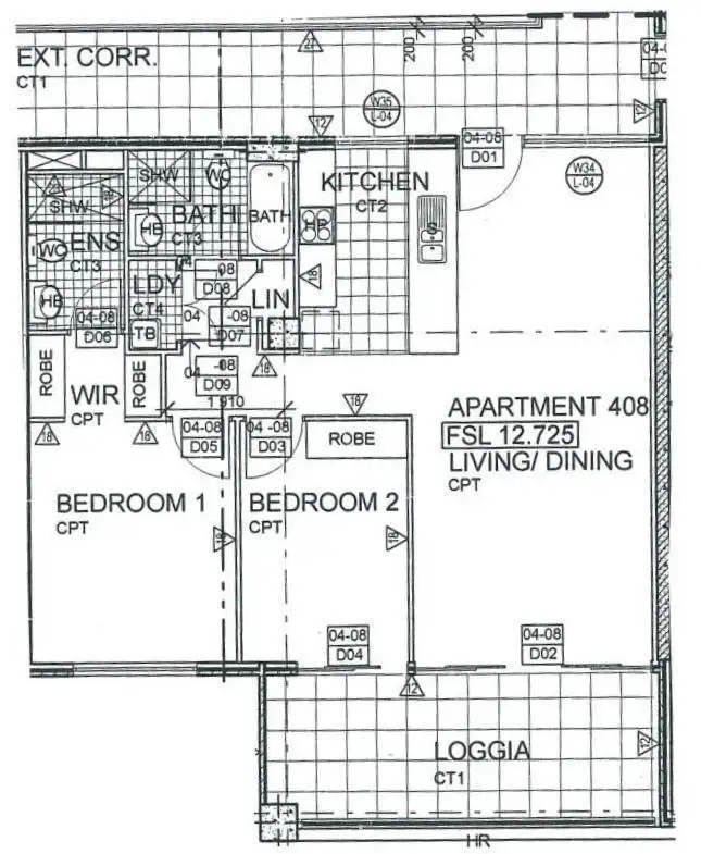 Floorplan of Homely unit listing, 408/335 Wharf Road, Newcastle NSW 2300