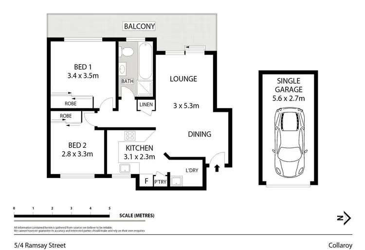 Floorplan of Homely unit listing, 5/4 Ramsay Street, Collaroy NSW 2097