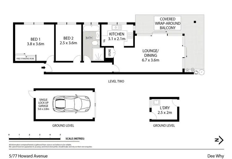 Floorplan of Homely unit listing, 5/77 Howard Avenue, Dee Why NSW 2099