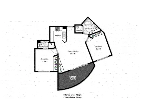Floorplan of Homely apartment listing, 60/540 Queen Street, Brisbane QLD 4000