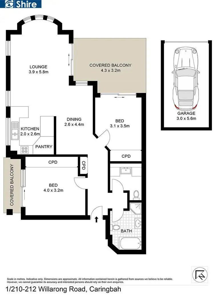 Floorplan of Homely apartment listing, 1/210 - 212 Willarong Road, Caringbah NSW 2229