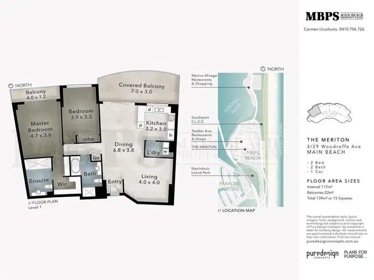 Floorplan of Homely apartment listing, 'THE MERITON' 29 Woodroffe Avenue, Main Beach QLD 4217