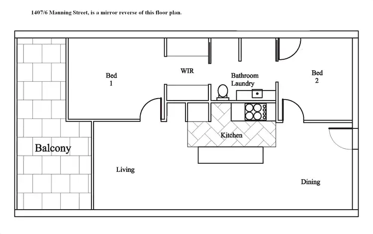 Floorplan of Homely apartment listing, 1407/6 Manning Street, South Brisbane QLD 4101