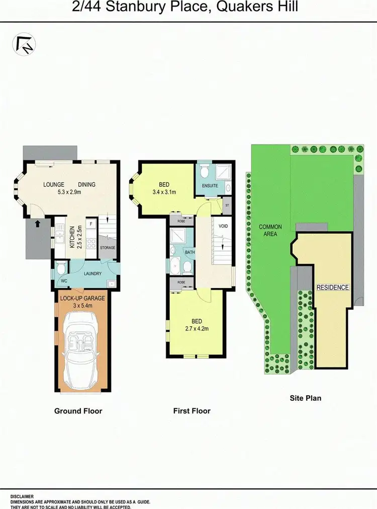 Floorplan of Homely townhouse listing, 2/44 Stanbury Place, Quakers Hill NSW 2763