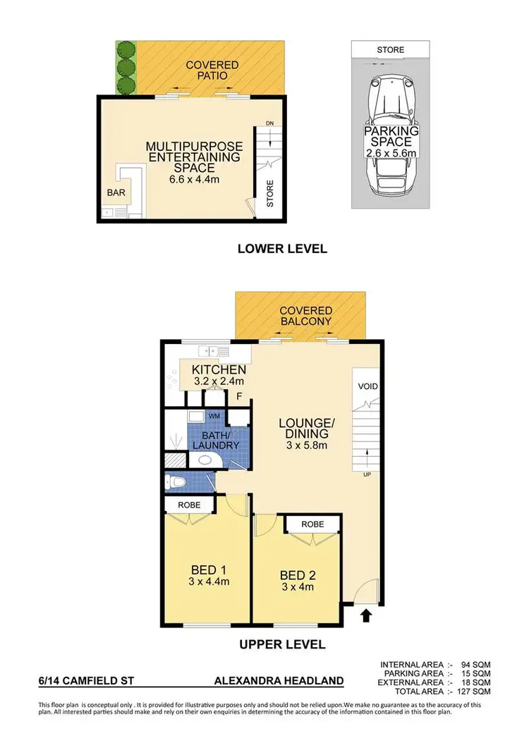 Floorplan of Homely unit listing, 6/14 Camfield Street, Alexandra Headland QLD 4572
