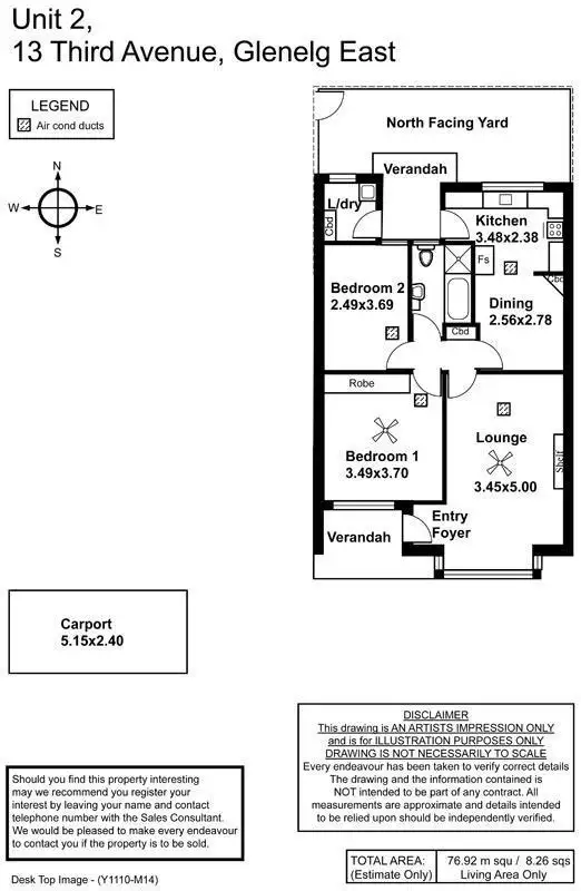 Floorplan of Homely unit listing, 2/13 Third Avenue, Glenelg East SA 5045