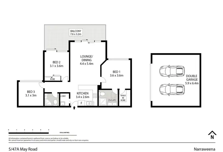Floorplan of Homely unit listing, 5/47A May Road, Narraweena NSW 2099