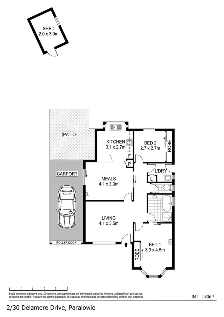 Floorplan of Homely unit listing, 2/30 Delamere Drive, Paralowie SA 5108