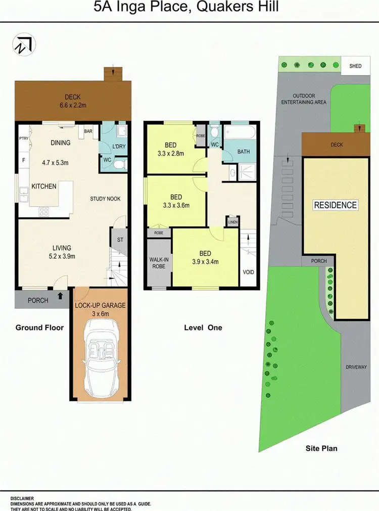 Floorplan of Homely semi-detached listing, 5A Inga Place, Quakers Hill NSW 2763
