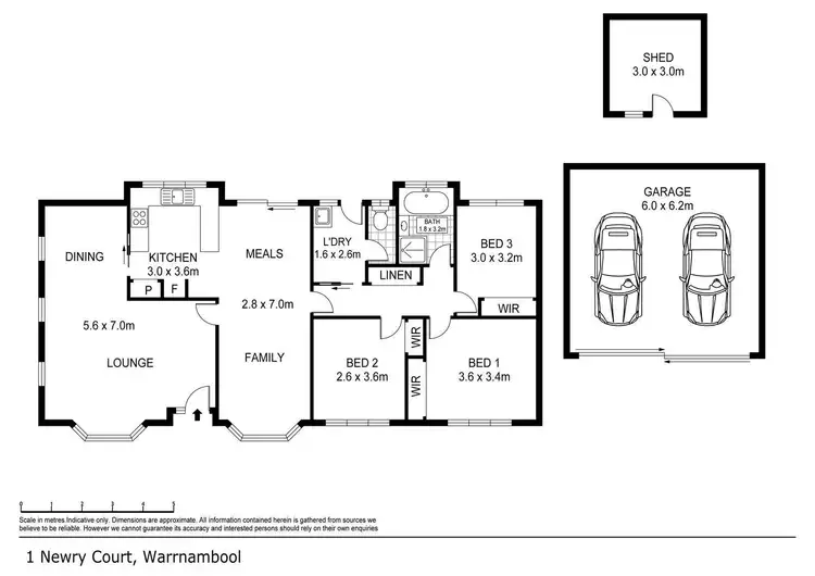Floorplan of Homely house listing, 1 Newry Court, Warrnambool VIC 3280