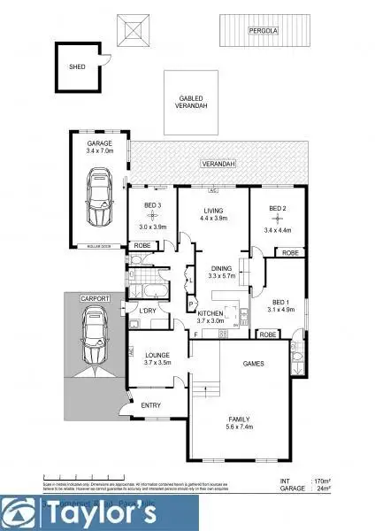 Floorplan of Homely house listing, 36 Somerset Road, Para Hills SA 5096
