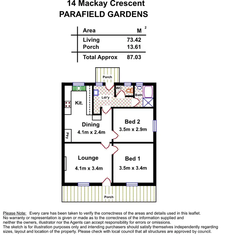 Floorplan of Homely house listing, 12 & 14 Mackay Crescent, Parafield Gardens SA 5107