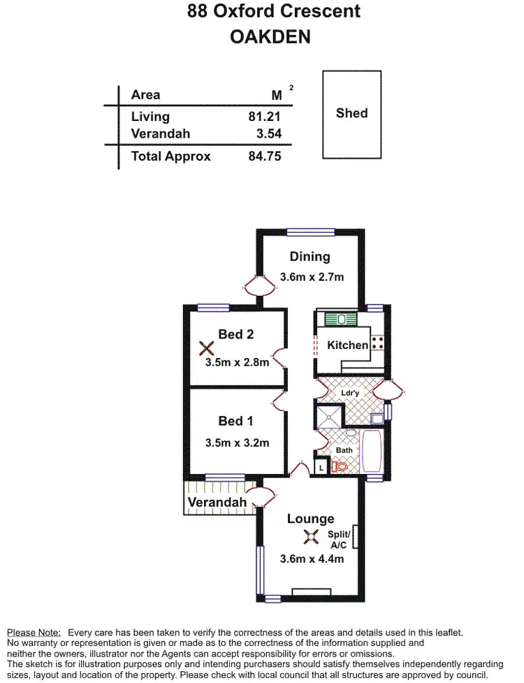 Floorplan of Homely house listing, 88 Oxford Street, Oakden SA 5086