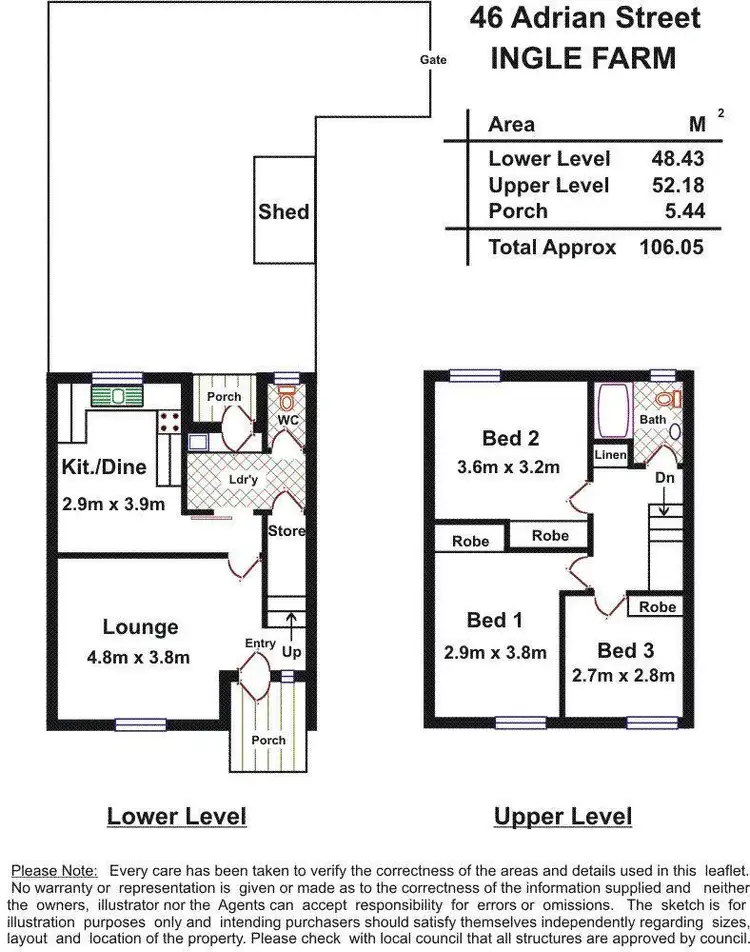 Floorplan of Homely house listing, 46 Adrian Street, Ingle Farm SA 5098
