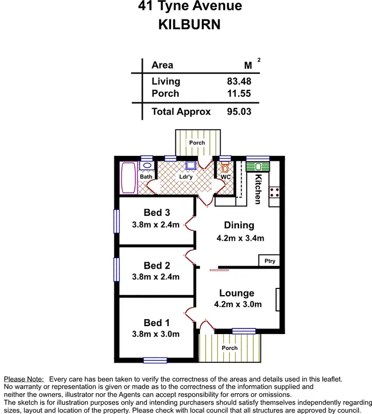 Floorplan of Homely house listing, 41 Tyne Street, Kilburn SA 5084