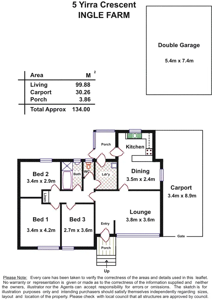 Floorplan of Homely house listing, 5 Yirra Crescent, Ingle Farm SA 5098