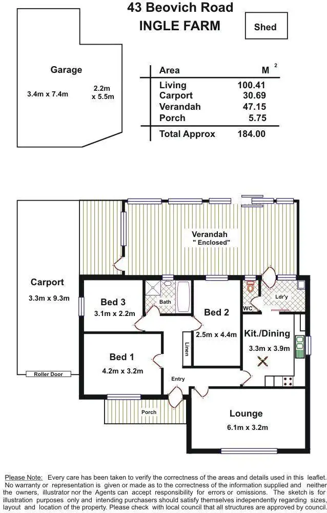 Floorplan of Homely house listing, 43 Beovich Road, Ingle Farm SA 5098