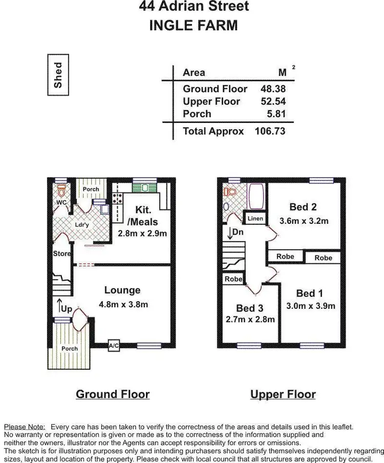 Floorplan of Homely unit listing, 44 Adrian Street, Ingle Farm SA 5098