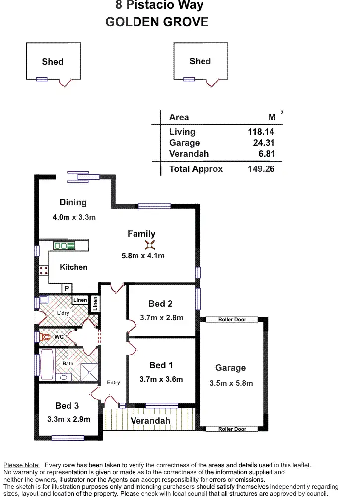 Floorplan of Homely house listing, 8 Pistachio Way, Golden Grove SA 5125