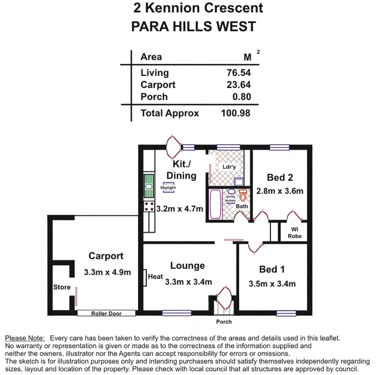 Floorplan of Homely house listing, 2 Kennion Crescent, Para Hills West SA 5096