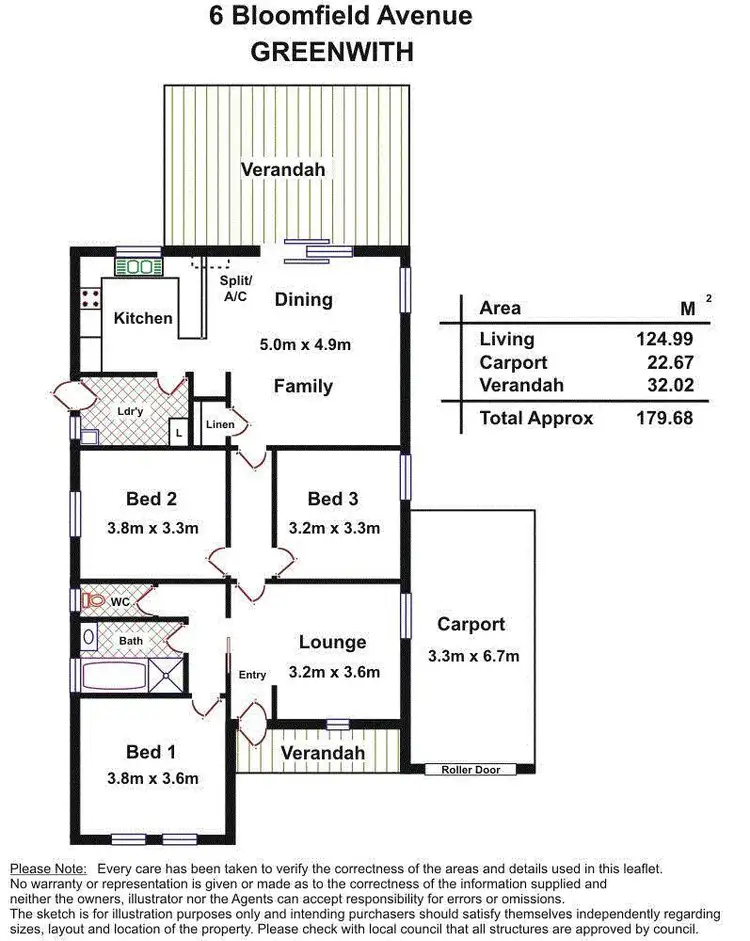 Floorplan of Homely house listing, 6 Bloomfield Avenue, Greenwith SA 5125