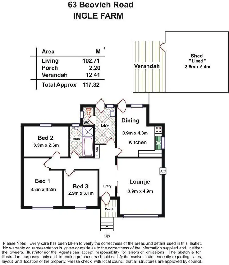 Floorplan of Homely house listing, 63 Beovich Road, Ingle Farm SA 5098