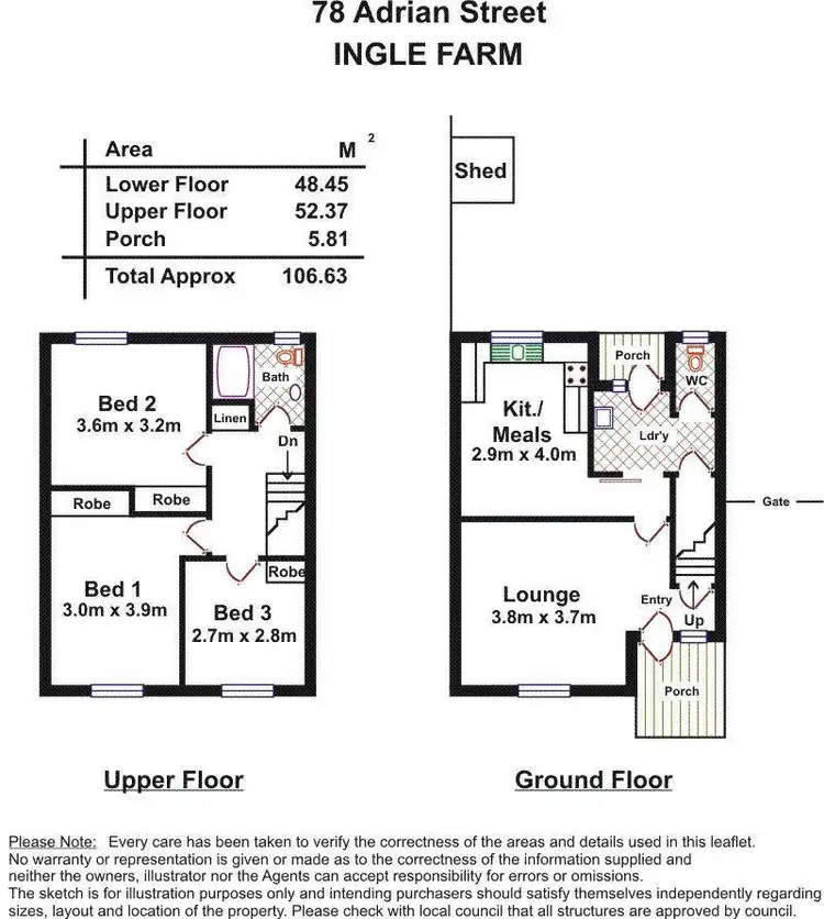 Floorplan of Homely unit listing, 78 Adrian Street, Ingle Farm SA 5098