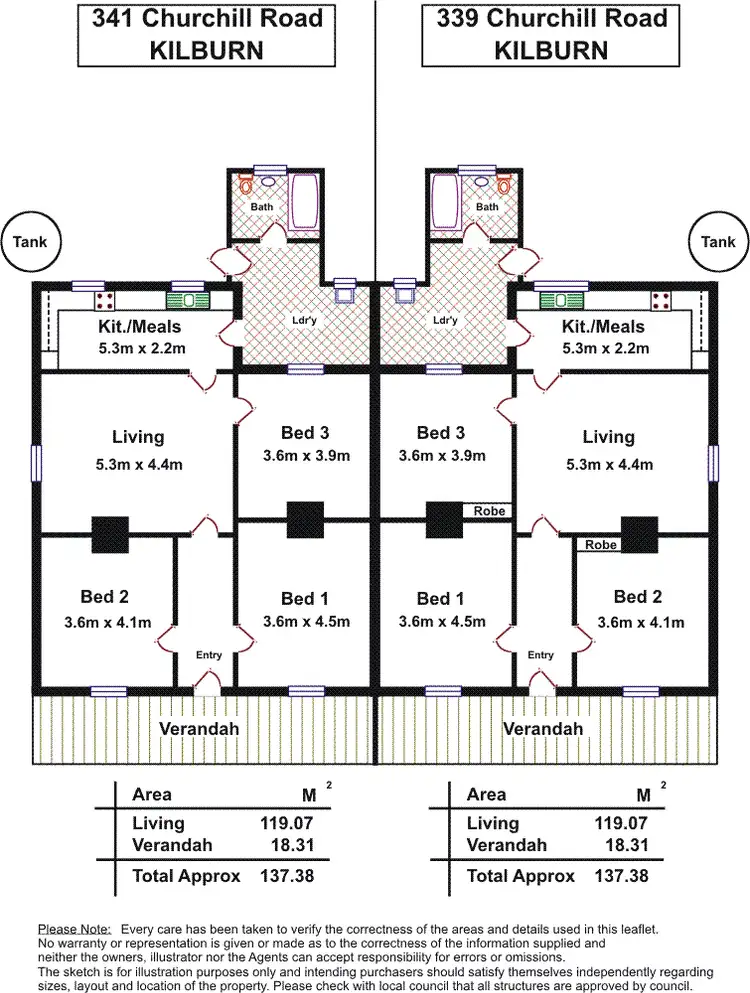 Floorplan of Homely house listing, 339 & 341 Churchill Road, Kilburn SA 5084