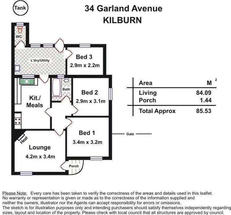 Floorplan of Homely house listing, 34 & 36 Garland Avenue, Kilburn SA 5084
