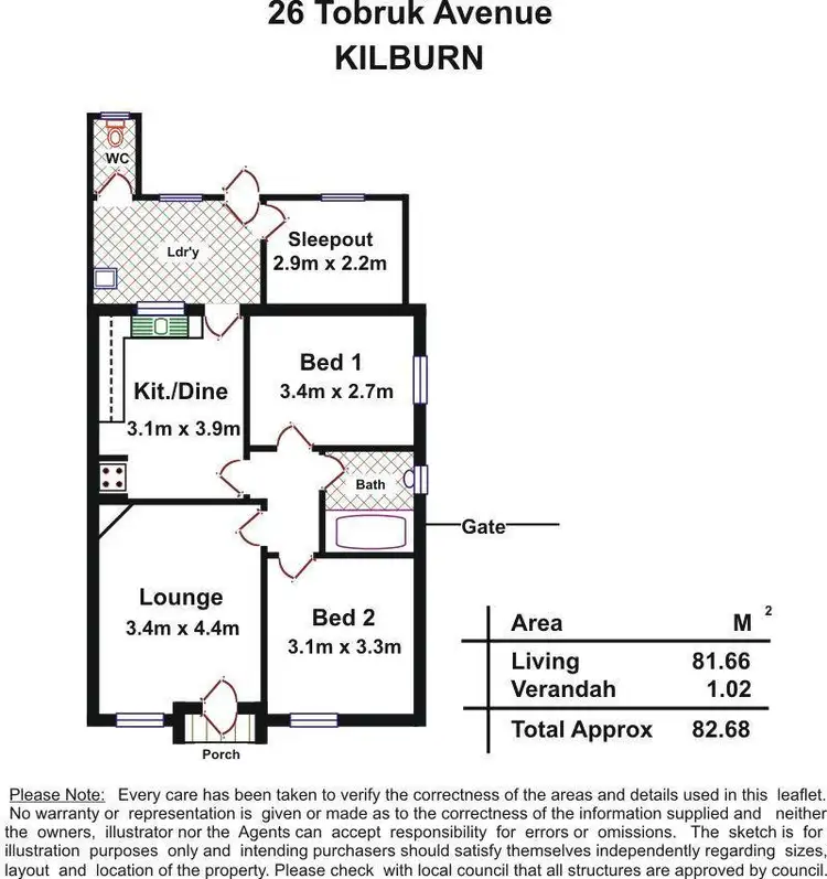 Floorplan of Homely house listing, 26 Tobruk Avenue, Kilburn SA 5084