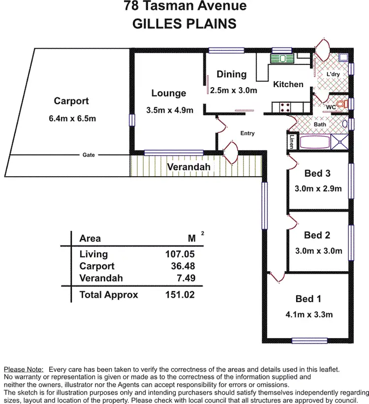 Floorplan of Homely house listing, 78 Tasman Avenue, Gilles Plains SA 5086