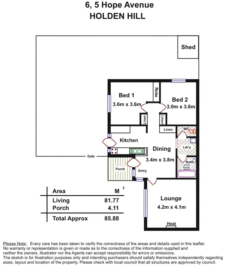 Floorplan of Homely unit listing, 6/5 Hope Avenue, Holden Hill SA 5088