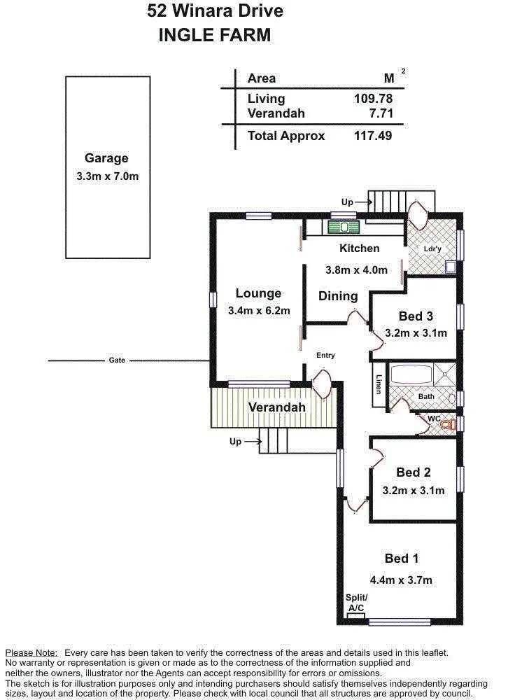 Floorplan of Homely house listing, 52 Winara Drive, Ingle Farm SA 5098
