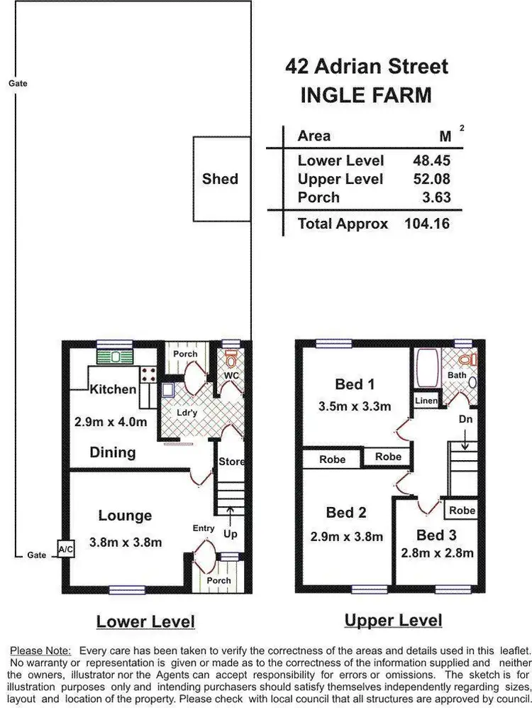 Floorplan of Homely house listing, 42 Adrian Street, Ingle Farm SA 5098