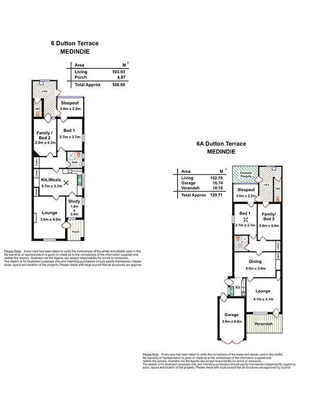 Floorplan of Homely house listing, 6 & 6A Dutton Terrace, Medindie SA 5081