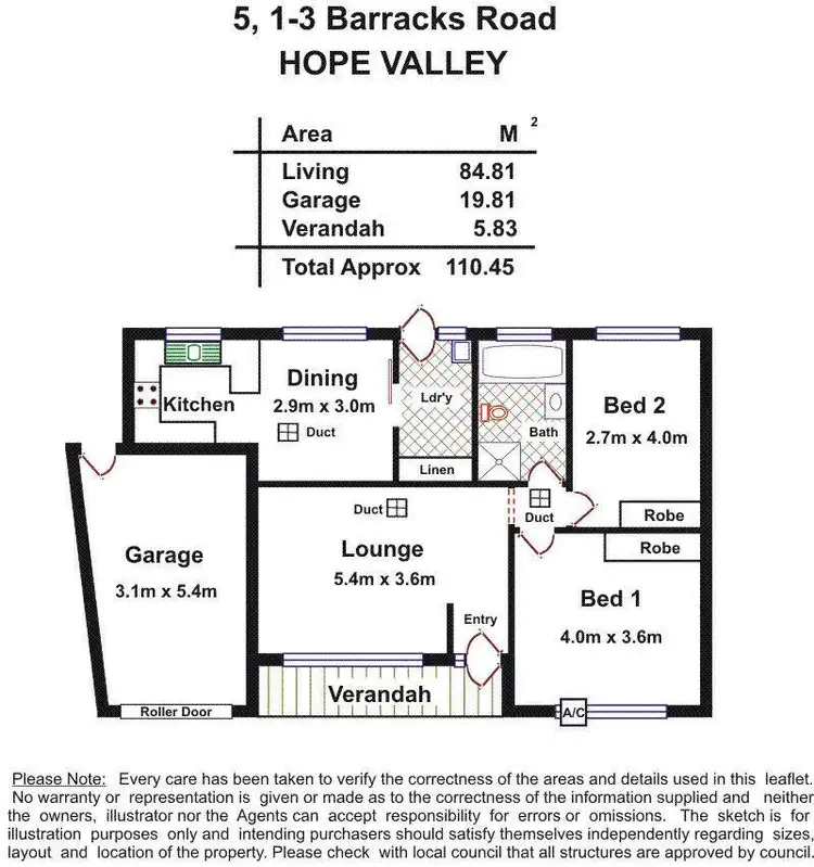 Floorplan of Homely unit listing, 5/1-3 Barracks Road, Hope Valley SA 5090