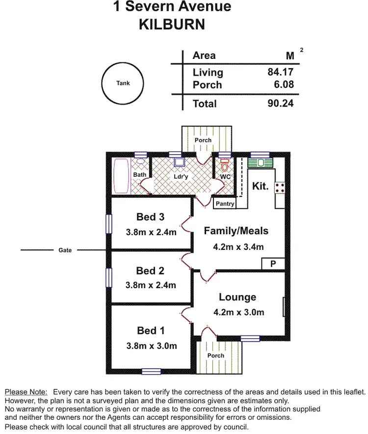 Floorplan of Homely house listing, 1 Severn Avenue, Kilburn SA 5084