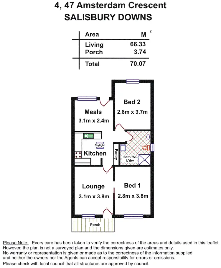Floorplan of Homely house listing, 4/47 Amsterdam Crescent, Salisbury Downs SA 5108