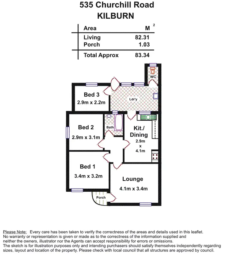 Floorplan of Homely house listing, 535 Churchill Road, Kilburn SA 5084