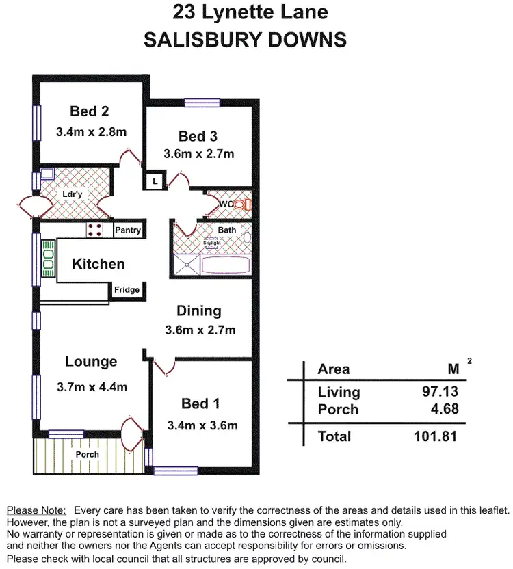Floorplan of Homely house listing, 23 Lynnette Lane, Salisbury Downs SA 5108