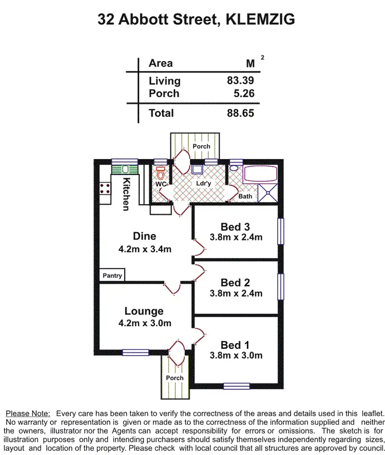 Floorplan of Homely house listing, 32 Abbott Street, Klemzig SA 5087